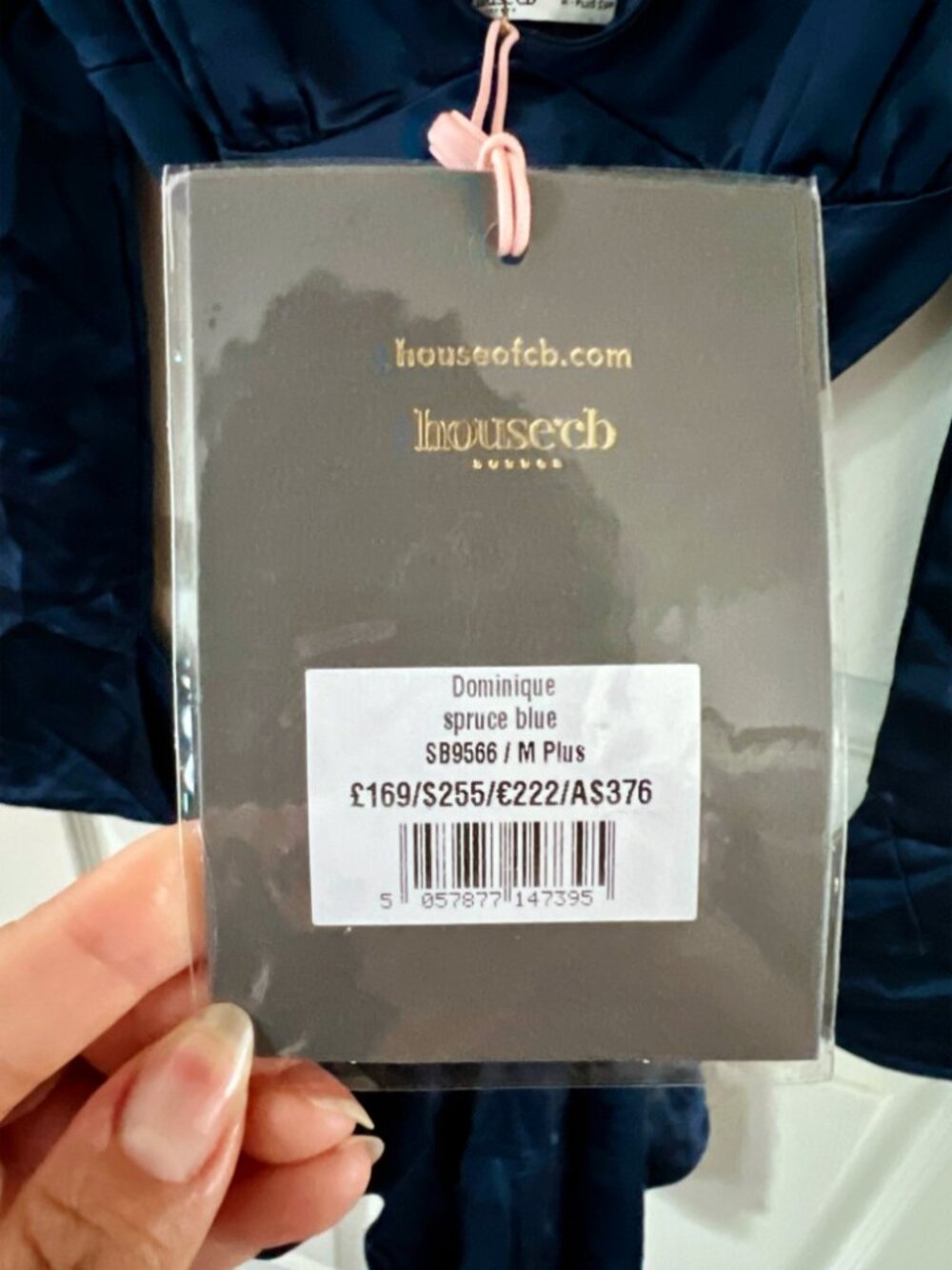 House of CB Dominique Navy Plunge Mini Dress (Bigger Cup) - Picture 8 of 8